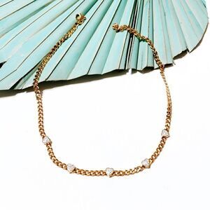 Heart diamond necklace S214